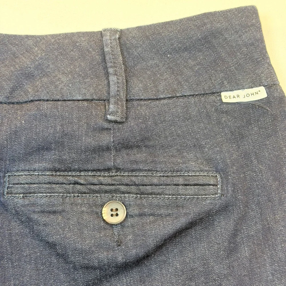 Dear‎ John Hampton Shorts Womens 32 Blue Denim Look Cuffed Stretch Casual